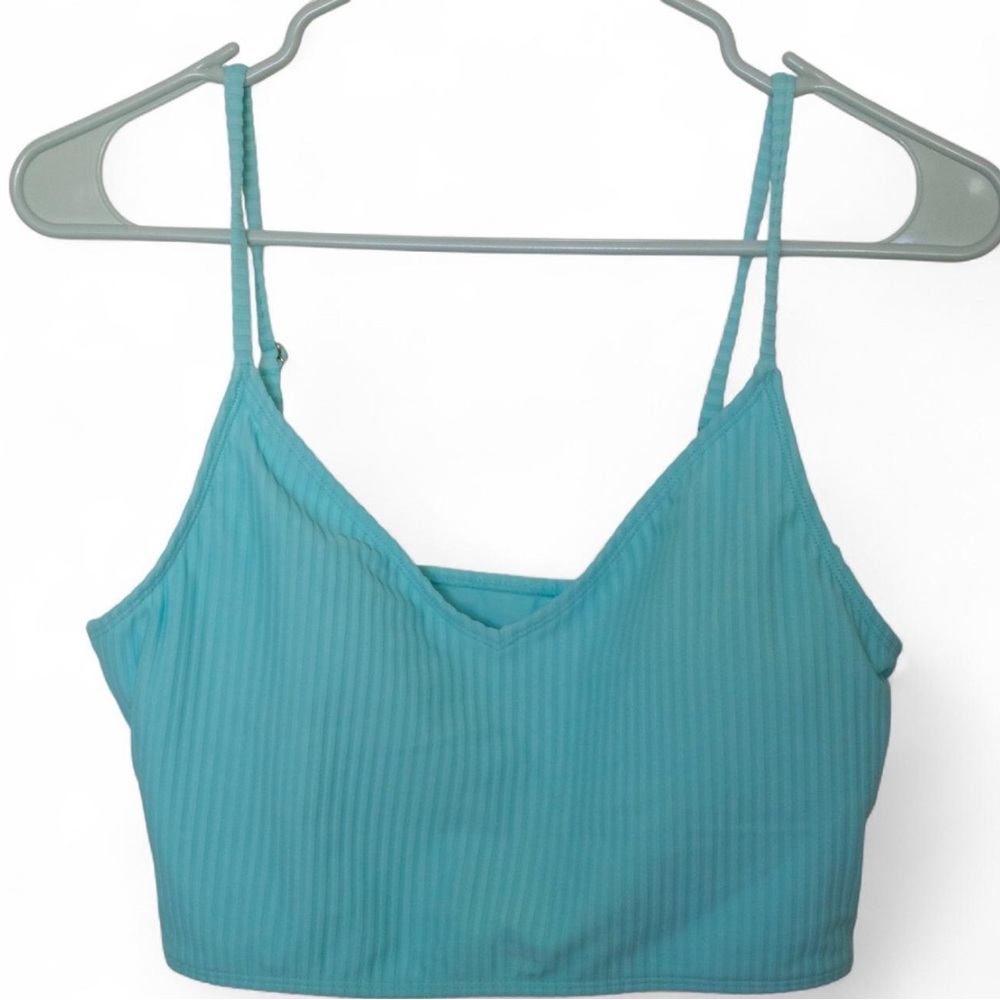 Blue Strappy Crop Top